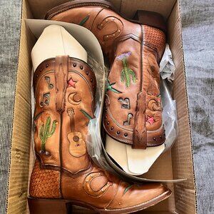 Dan Post WOMEN'S WESTERN DREAM LEATHER BOOT (TAN/8/M)